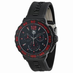 Tag Heuer Formula 1 Chronograph Black and Red Dial Black Rubber Men's Watch CAU111DFT6024