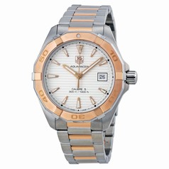Tag Heuer Aquaracer Automatic Silver Dial Stainless Steel and 18kt Rose Gold Men's Watch WAY2150.BD0911