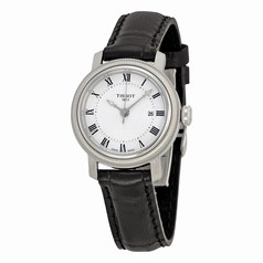 Tissot Bridgeport Automatic Silver Dial Black Leather Ladies Watch T0970071603300
