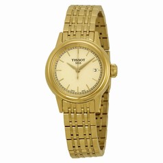Tissot Carson Champagne Dial Yellow Gold PVD Ladies Watch T0852103302100
