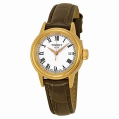 Tissot Carson White Dial Brown Leather Ladies Watch T0852103601300