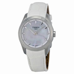 Tissot Couturier Grande Mother of Pearl Dial White Leather Ladies Watch T0352461611100