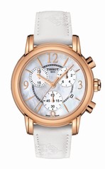 Tissot Dressport Mother Of Pearl Dial 18 Carat Rose Gold Case White Synthetic Ladies Watch T0502173711700