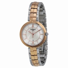 Tissot Flamingo Mother Of Pearl Dial Silver-Gold Stainless Steel Ladies Quartz Watch T0942102211100