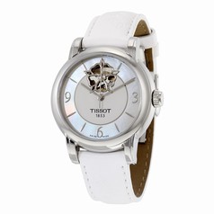 Tissot Lady Heart Powermatic 80 Mother of Pearl Dial White Leather Ladies Watch T0502071711704