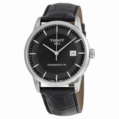 Tissot Luxury Automatic Black Dial Black Leather Men's Watch T0864071605100