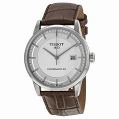 Tissot Luxury Powermatic 80 Automatic Silver Dial Brown Leather Men's Watch T0864071603100