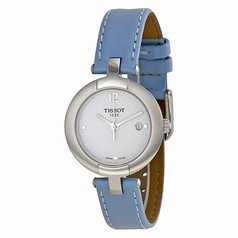 Tissot Pinky White Dial Blue Leather Ladies Watch T0842101601702