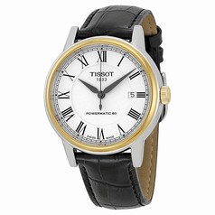 Tissot Powermate 80 Automatic White Dial Black Leather Men's Watch T0854072601300