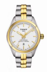 Tissot PR 100 Quartz COSC Lady White Dial Two Tone Watch T1012512203100