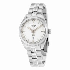 Tissot PR 100 T-Classic Silver Dial Diamond Stainless Steel Ladies Watch T101.210.11.036.00