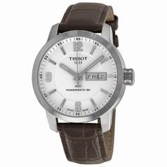 Tissot PRC 200 Automatic White Dial Brown Leather Men's Watch T0554301601700