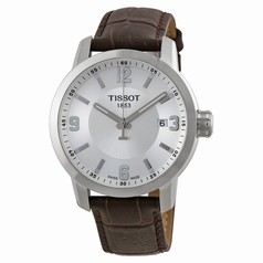 Tissot PRC 200 Quartz Silver Dial Brown Leather Sport Men's Watch T0554101603700