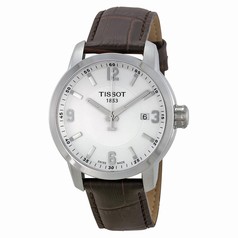 Tissot PRC 200 Silver Dial Brown Leather Men's Watch T0554101601701