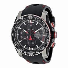 Tissot PRS 516 Extreme Chronograph Black Dial Black Leather Strap Men's Watch T0794272605700