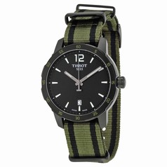 Tissot Quickster Black Dial Green and Black Nylon Men's Watch T0954103705700