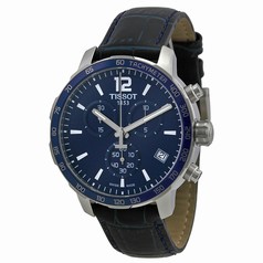 Tissot Quickster Chronograph Blue Dial Blue Leather Men's Watch T0954171604700