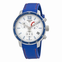 Tissot Quickster Chronograph Soccer World Cup 2014 White Dial Blue Silicone Men's Watch T0954491703700