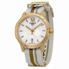 Tissot Quickster Mother of Pearl Dial Striped Nylon Strap Men's Watch T0954103711700
