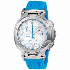 Tissot T Race Chronograph Sky Blue Silicone Strap Ladies Watch T0482171701702