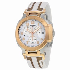 Tissot T-Race Chronograph White Dial White and Rose Gold-tone Silicone Men's Watch T0484172701200