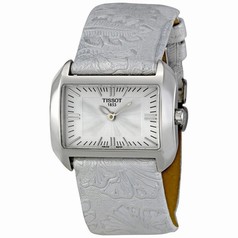 Tissot T Wave White Dial Leather Strap Ladies Watch T0233091603102