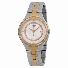 Tissot T12 Mother of Pearl Dial Diamond Set Two-tone Ladies Watch T0822106211600