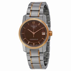 Tissot T-Classic Automatic Brown Dial Two-tone Ladies Watch T0872075529700