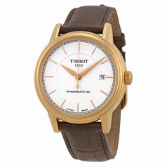 Tissot T-Classic Powermatic White Dial Brown Leather Men's Watch T0854073601100