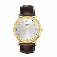 Tissot T-Gold Carson Silver Dial Brown Leather Ladies Watch T9074101603200