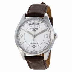 Tissot T-One Automatic Silver Dial Brown Leather Men's Watch T0384301603700