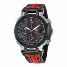 Tissot T-Race Motogp Chronograph Automatic Grey Dial Black and Red Rubber Men's Watch T0484272706100