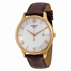 Tissot Tradition Gents Quartz Silver Dial Brown Leather Men's Watch T0636103603800