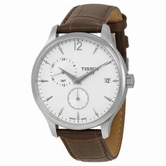 Tissot Tradition GMT White Dial Stainless Steel Brown Leather Men's Watch T0636391603700