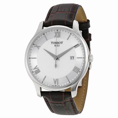 Tissot Tradition Silver Dial Brown Leather Men's Watch T0636101603800