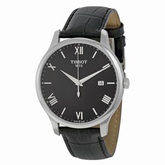 Tissot Traditon Gents Black Dial Black Leather Men's Quartz Watch T0636101605800