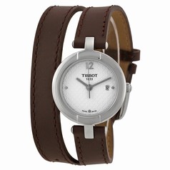 Tissot Trend Silver Dial Brown Leather Ladies Watch T0842101601703