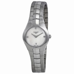 Tissot T-Round White Diamond Dial Stainless Steel Ladies Watch T0960091111600
