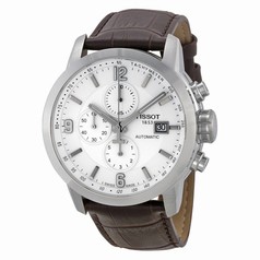 Tissot T-Sport PRC 200 Chronograph White Dial Brown Leather Men's Watch T0554271601700