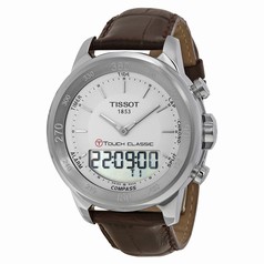 Tissot T-Touch Classic Touch Silver Dial Brown Leather Men's Watch T0834201601100
