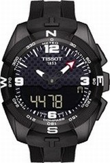 Tissot T-Touch Expert Solar Black Dial Black Silicon Strap Men's Quartz Watch T0914204705701
