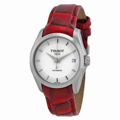 Tissot T-Trend Couturier White Dial Red Leather Ladies Watch T0352071601101