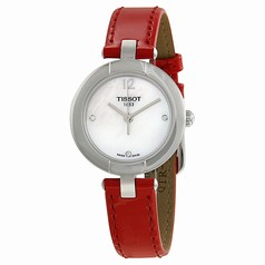 Tissot T-Trend Pinky Mother of Pearl Dial Red Leather Ladies Watch T0842101611600
