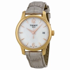 Tissot T-Trend Tradition Mother of Peal Grey Leather Ladies Watch T0632103711700