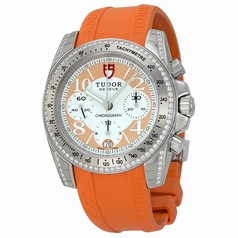 Tudor Chronograph Dial Diamond Orange Rubber Ladies Watch 20310-WOASORS