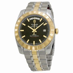 Tudor Date and Day Classic Automatic Black Dial Stainless Steel and Yellow Gold Men's Watch 23013-BKSTT