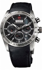 Tudor Fastrider Black Dial Chronograph Black Leather Men's Watch 42000-BKSBKLS