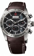 Tudor Fastrider Black Dial Chronograph Brown Leather Men's Watch 42000-BKSBRLS