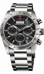 Tudor Fastrider Black Dial Chronograph Stainless Steel Men's Watch 42000-BKSSS