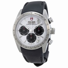 Tudor Fastrider Chronograph White Dial Black Leather Watch 42000-WSBKLS